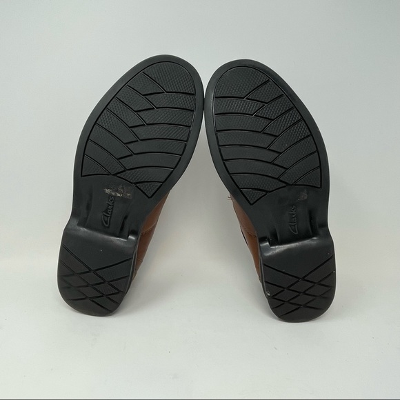 Clarks Leather Oxfords Mens Size 10 Lace Up Shoes Brown Conform Casual - Picture 7 of 8